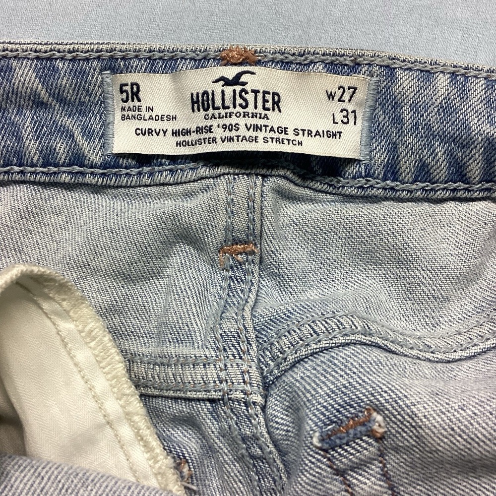 Hollister Curvy High-Rise '90s Vintage Straight Size 5R W27 L31 Cut Ankle Slit